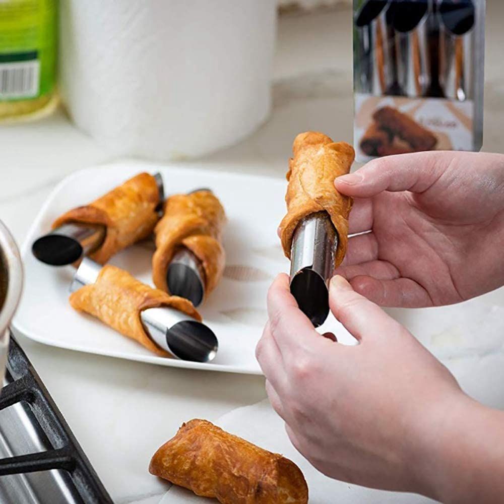 Danish Pancake Pan - Cetakan Cannoli Logam 6 pcs/set, Alat
