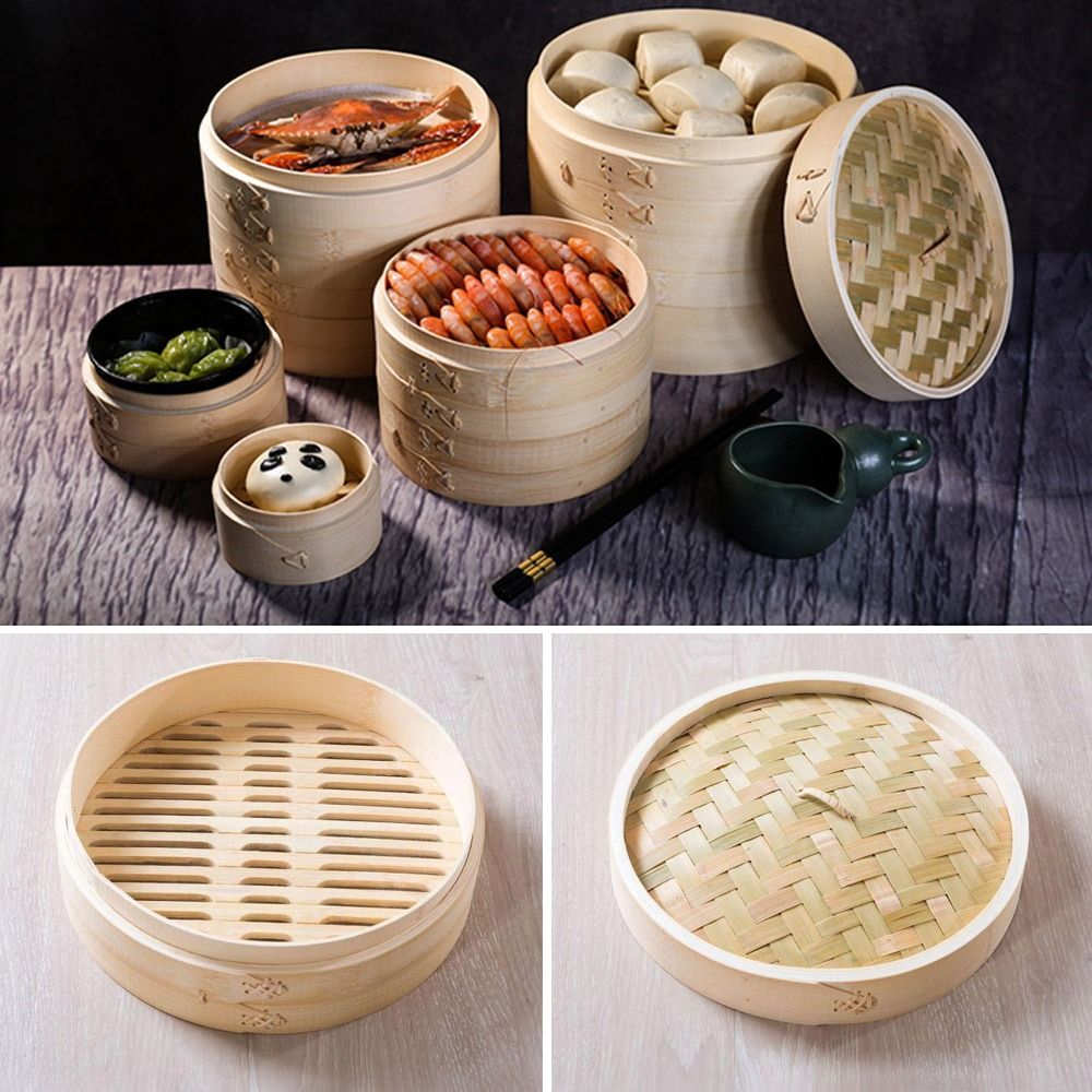Bao Steamer Bamboo - Keranjang Kukus Bambu Cina untuk Memasak